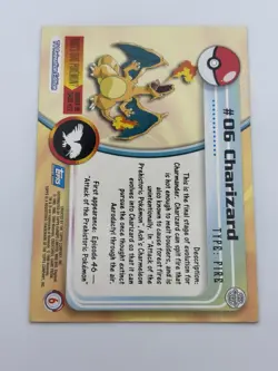 1999 Topps Pokemon TV Animation - Charizard #06 - Blue Logo - Non Holo - MP - Image 4