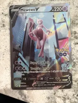 Pokemon TCG Mewtwo V 072/078 Pokemon GO Ultra Rare Full Art Holo 220 HP English - Image 1