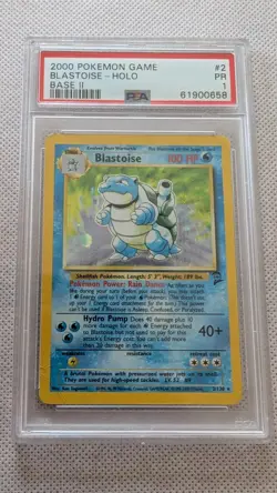 PSA 1 PR 2000 Base Set II Blastoise 2/130 Holo Foil WOTC Unlimited Pokemon - Image 1