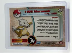 MAROWAK 1999 TOPPS POKEMON TV ANIMATION SERIES 1 FOIL BLUE LOGO 105 Q0899 - Image 2