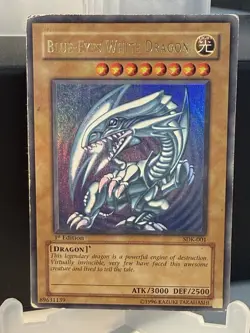 Yugioh! 2002 Blue Eyes White Dragon SDK-001 1st Edition Ultra Rare - Image 1