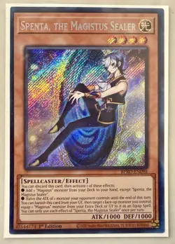 Yugioh! 1x Spenta, the Magistus Sealer BPRO-EN098 Secret Rare 1st Ed NM - Image 1