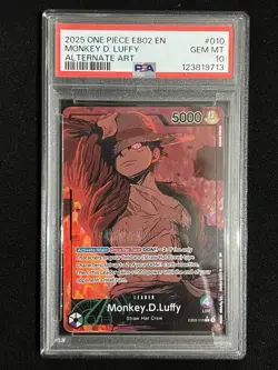 2025 One Piece Anime 25th Monkey D. Luffy Alternate Art #EB02-010 PSA 10 - Image 1