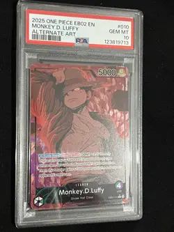 2025 One Piece Anime 25th Monkey D. Luffy Alternate Art #EB02-010 PSA 10 - Image 2