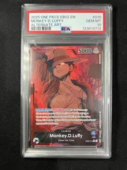 2025 One Piece Anime 25th Monkey D. Luffy Alternate Art #EB02-010 PSA 10 - Image 4