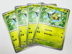 Grookey 014/167 4x x4 Pokemon Card 2024 Twilight Masquerade Playset - Image 1