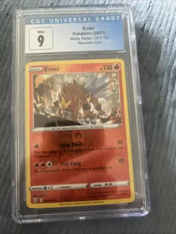 2021 Pokemon Battle Styles Entei Reverse Holo Card #020/163 CGC 9 MINT - Image 1