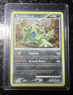 Pokemon TCG Tyranitar Mysterious Treasures Reverse Holo Rare Card 17/123 foil - Image 1