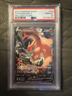 2022 POKEMON SWSH FA/CHARIZARD V BRILLIANT STARS PSA 10 - Image 1