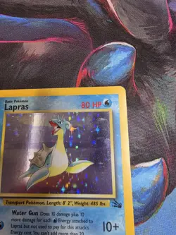 Lapras Pokemon Card Holo WOTC 10/62 Fossil Set Rare Vintage 1999 Original MP - Image 3