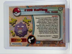KOFFING 1999 TOPPS POKEMON TV ANIMATION SERIES 1 FOIL BLUE LOGO 109 Q0899 - Image 2