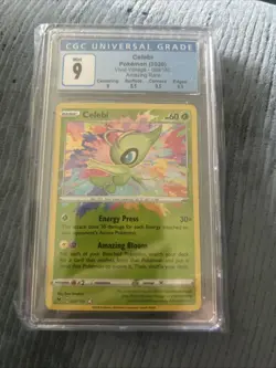 2020 Pokemon Celebi Vivid Voltage Amazing Rare Holo Card #009 CGC 9 MINT - Image 1