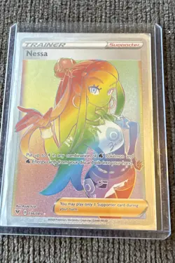 Nessa Rainbow Rare 196/185 Vivid Voltage Pokemon Trainer Full Art NM - Image 1