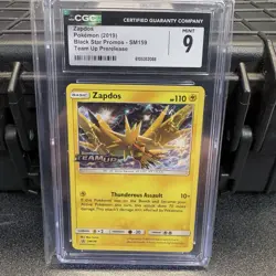 Pokemon TCG Zapdos (2019) Black Star Promos SM159 Team Up Prerelease CGC Slab - Image 1