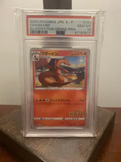 2020 Pokemon Japanese Promo Charizard Illustration Gran Prix #143/S-P PSA 10 - Image 1