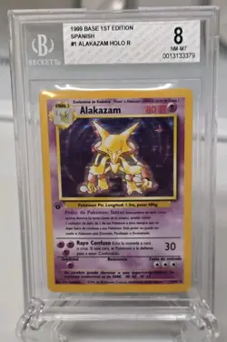 1999 Pokemon Base Set Spanish 1st Edition Alakazam 1/102 BGS 8 - Image 1