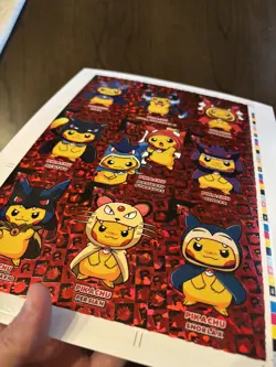 Uncut Pikachu Poncho Sheet (Red Foil ) Pokemon Non TCG Free Shipping! - Image 3