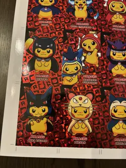 Uncut Pikachu Poncho Sheet (Red Foil ) Pokemon Non TCG Free Shipping! - Image 4