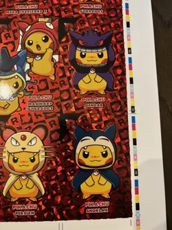 Uncut Pikachu Poncho Sheet (Red Foil ) Pokemon Non TCG Free Shipping! - Image 5