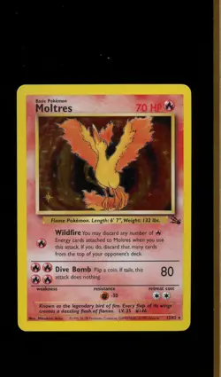 1999 POKEMON FOSSIL UNLIMITED HOLO MOLTRES 12/62 NM- - Image 1