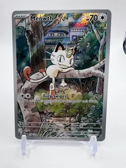 Pokemon TCG Meowth 106/094 Phantasmal Flames 2025 Holo Illustration Rare - Image 1