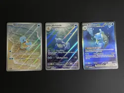 Pokemon Squirtle, Wartortle, and Blastoise SIR/IR Set Scarlet & Violet 151 NM - Image 1