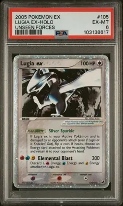 Lugia ex Pokemon Unseen Forces Holo #105 PSA 6 - Image 1
