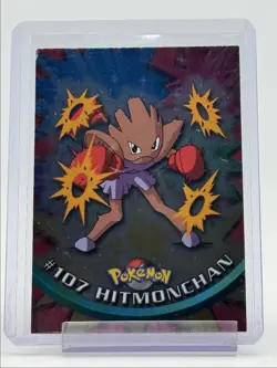 HITMONCHAN 1999 TOPPS POKEMON TV SERIES 1 FOIL BLUE LOGO 107 Q0899 - Image 1