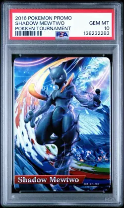 2016 POKEMON PROMO POKKEN TOURNAMENT SHADOW MEWTWO PSA 10 - Image 1
