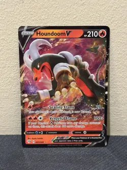Pokemon TCG Houndoom V 021/189 SWSH Darkness Ablaze Ultra Rare Holo V MINT - Image 1