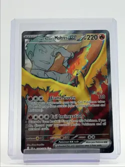 TEAM ROCKET'S MOLTRES EX 2025 POKEMON DESTINED RIVALS ULTRA RARE 208 Q6011 - Image 1