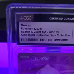 Pokemon Mew ex 205/165 Sv: Scarlet & Violet 151 Gold Metal Ultra Rare CGC 9 - Image 3