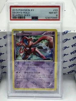 2015 Pokemon Roaring Skies Deoxys #33 Holo PSA 8 NM-MT - Image 1