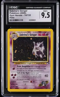 2000 POKEMON GYM HEROES SABRINA’S GENGAR HOLO #14 CGC 9.5 - Image 1