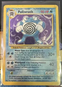Pokemon TCG Poliwrath 13/102 Base Set Holo Rare 90 HP English - Image 1