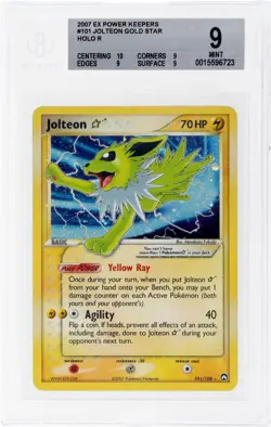 2007 Pokemon Ex Power Keepers Holo Jolteon Gold Star #101/108 BGS 9 - Image 1