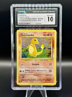 CGC 10 Charmander 001/034 Pokemon TCG Classic Collection English 2023 GEM MINT - Image 1