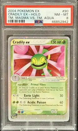 2004 Pokemon Cradily ex Team Magma vs Team Aqua #90/95 Holo PSA 8 English - Image 1