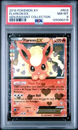 2016 POKEMON GENERATIONS RADIANT COLLECTION FLAREON EX #RC6 PSA 8 NM #125066218 - Image 1