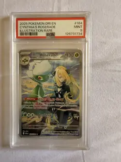 2025 POKEMON DRI EN-DESTINED RIVALS ILLUSTRATION RARE CYNTHIA'S ROSERADE PSA 9 - Image 1