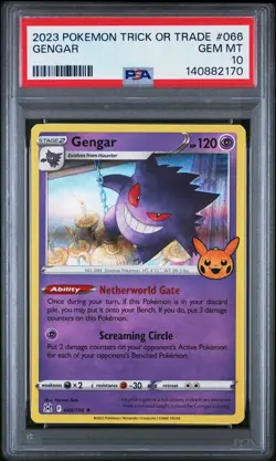 2023 POKEMON TRICK OR TRADE #066 GENGAR PSA 10 - Image 1