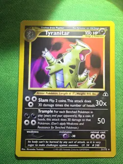 2001 POKEMON TCG NEO DISCOVERY 31/75 TYRANITAR UNLIMITED RARE NEAR MINT - Image 1