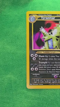 2001 POKEMON TCG NEO DISCOVERY 31/75 TYRANITAR UNLIMITED RARE NEAR MINT - Image 2