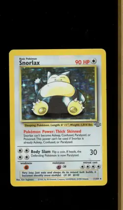 1999 POKEMON FOSSIL UNLIMITED HOLO SNORLAX 11/64 MP - Image 1