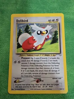 2001 POKEMON TCG NEO REVELATION 5/64 DELIBIRD UNLIMITED HOLO RARE NEAR MINT - Image 1