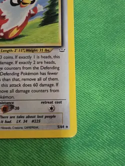 2001 POKEMON TCG NEO REVELATION 5/64 DELIBIRD UNLIMITED HOLO RARE NEAR MINT - Image 4