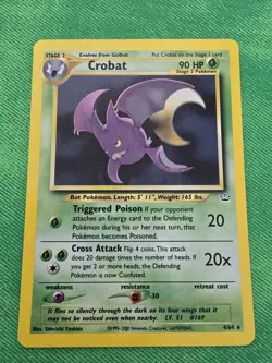 2001 POKEMON TCG NEO REVELATION 4/64 CROBAT UNLIMITED HOLO RARE NEAR MINT - Image 1