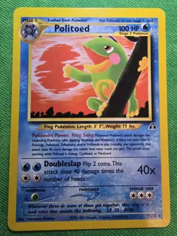 2001 POKEMON TCG NEO DISCOVERY 27/75 POLITOED UNLIMITED NON-HOLO RARE NEAR MINT - Image 1