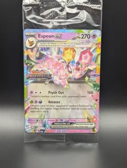 2025 Pokemon ESPEON EX Prismatic Evolution STAMPED PROMO SEALED Surprise Box - Image 1