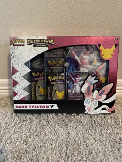 Pokemon TCG: 25th Anniversary Celebrations Collection Box Dark Sylveon V Booster 820650809392 - Image 1